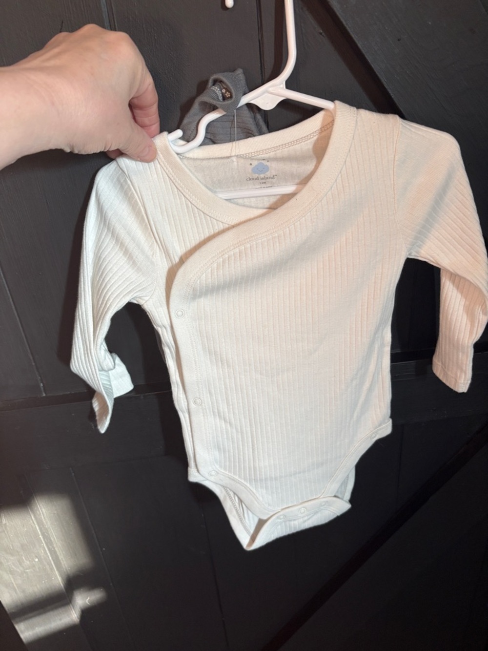 cloud island Gray and Cream Onesie with Smiling Cloud & Stars